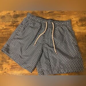 H&M Navy and White Swim Trunks